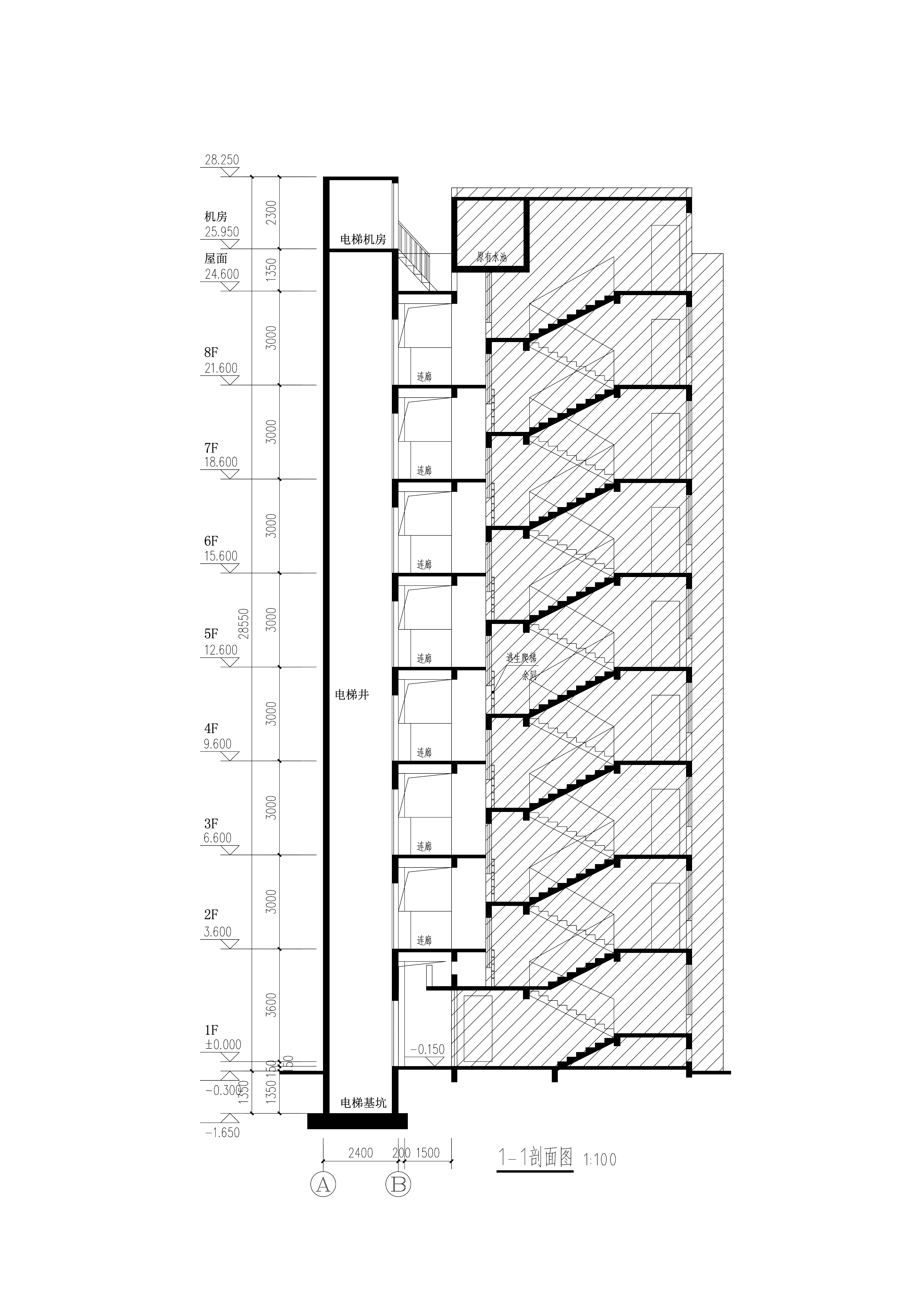 清遠(yuǎn)市新城電信局宿舍第4幢加裝電梯-剖面圖.jpg